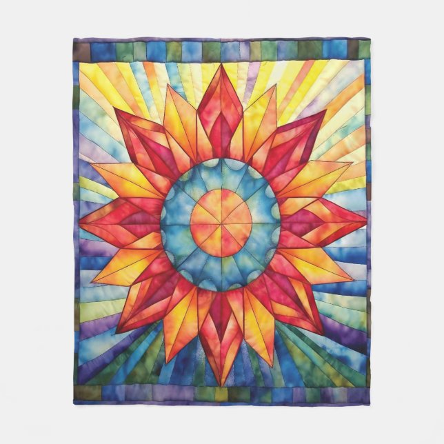 Cobertor De Velo Sunburst Medallion Quilt (Frente)