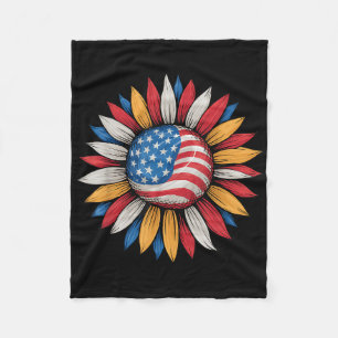 Cobertor De Velo Sunflower American Flag Merica Happy 4 De Julho P