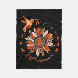 Cobertor De Velo Sunflower Hummingbird Orange Ribbon Crps Warrior
