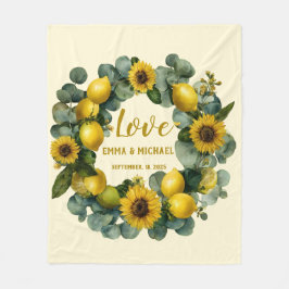 Cobertor De Velo Sunflower Lemon Wreath Love Design