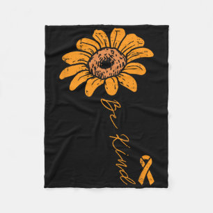 Cobertor De Velo Sunflower Orange Ribbon Be Kind Leukemia Cancer Aw