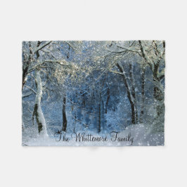 Cobertor De Velo Sunlight Snow Winter Forest Nome Fleece Blanket