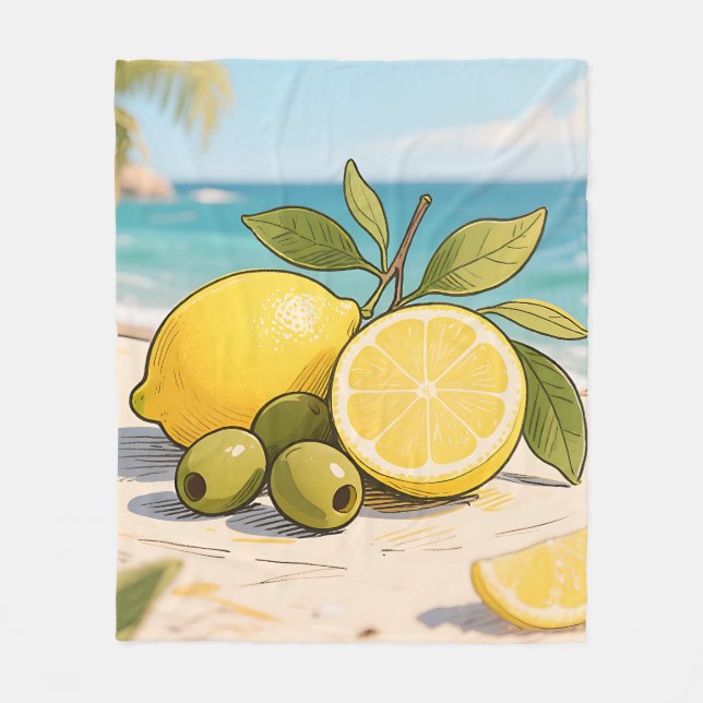 Cobertor De Velo Sunny Lemon Olive Beachside Fresh (Frente)