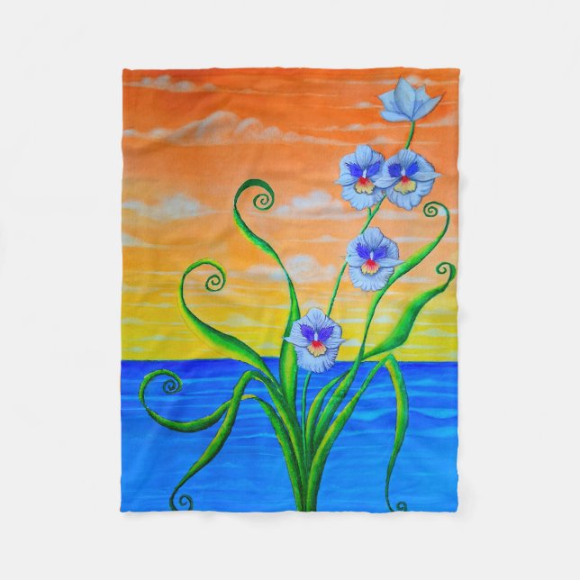 Cobertor De Velo Sunset Orquídeo (Frente)