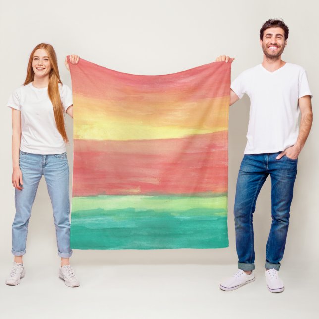 Cobertor De Velo Sunset Shores Abstrato Art (In Situ)