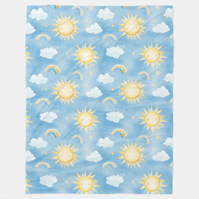 Cobertor De Velo Sunshine e Rainbows Fleece Blanket (Frente)