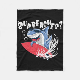 Cobertor De Velo Sup Beaches Funny Shark Summer Lover Mema Va