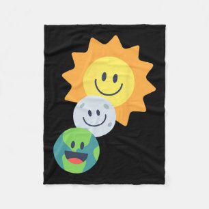 Cobertor De Velo Super Cute Earth Moon Sun Solar Eclipse 2024 Engra