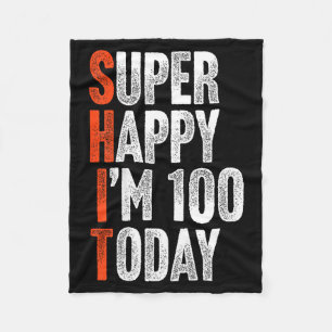 Cobertor De Velo Super Feliz Estou Com 100 Anos Piada Engraçada 100