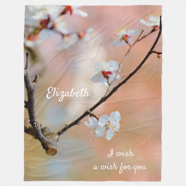 Cobertor De Velo Super Flores Apricot Japonesas (Frente)