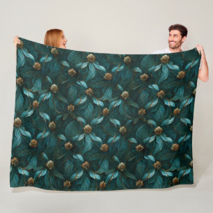 Cobertor De Velo Super Luxe Teal e Dourado