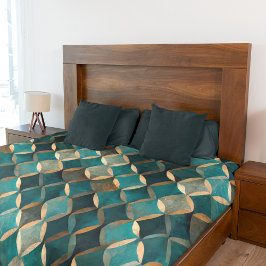 Cobertor De Velo Super Luxe Teal e Dourado