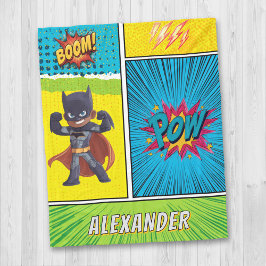 Cobertor De Velo Superhero Boys Custom Name Blanket Personalised