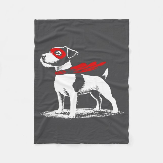 Cobertor De Velo Superhero Dog Cape Illustration Funny Loyal Pet He (Frente)