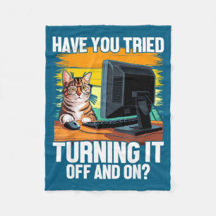 Cobertor De Velo Suporte Técnico Humor I Gato Engenheiro Computador