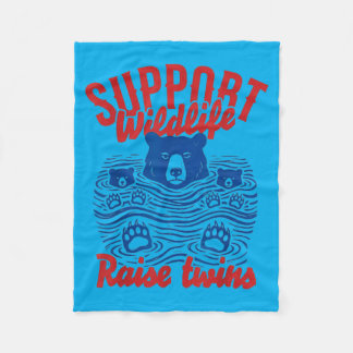Cobertor De Velo Support Wildlife Raise Twins Funny Mama Bear