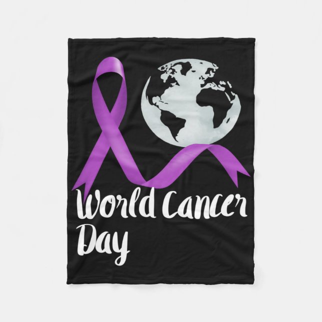 Cobertor De Velo Support World Cancer Day Lavender Graphic Kids And (Frente)