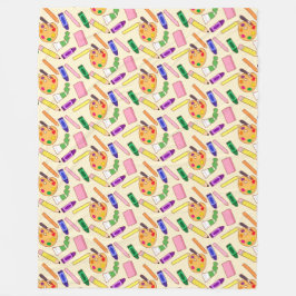 Cobertor De Velo Suprimentos Coloridos De Arte