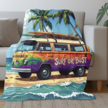 Surf ou Fracasso Groovy Retro Hippie Surfista Ônib