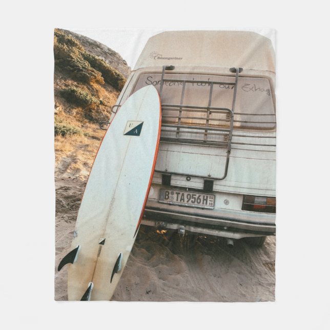 Cobertor De Velo Surfboard branca e preta (Frente)