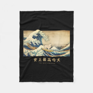Cobertor De Velo Surfing Samoyed Kanagawa Onde Cachorro Japonês Eng