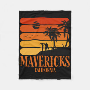 Cobertor De Velo Surfing Vintage Mavericks Beach California Retro S
