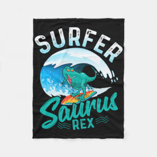 Cobertor De Velo Surfista Saurus Rex Dinossauro Surfando Surf Dino