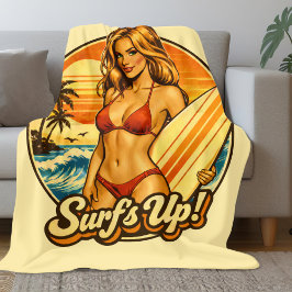 Cobertor De Velo Surf's Up Biquíni Pin-Up | Gráfico de Loja de Surf