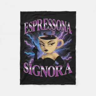 Cobertor De Velo Surreal italiano Brainrot Meme Espressona Signora 