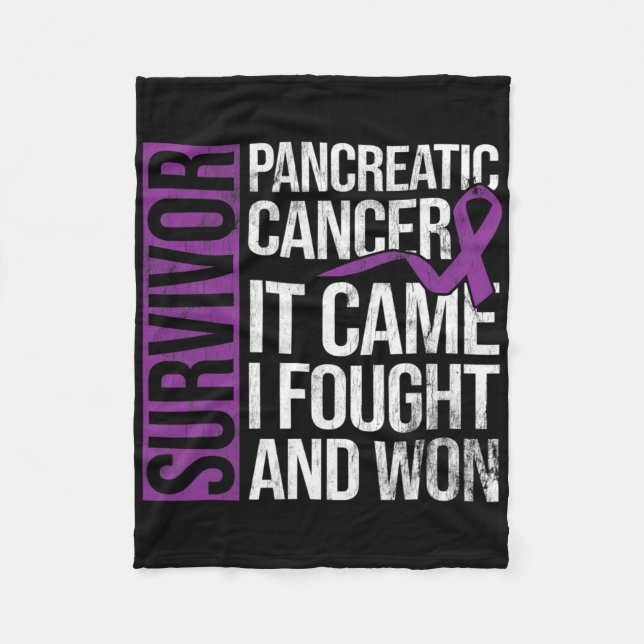 Cobertor De Velo Survivor It Came I Won Pancreatic Cancer Awareness (Frente)
