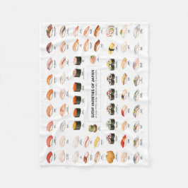 Cobertor De Velo Sushi Guide Blanket – Japanese Food Chart Throw
