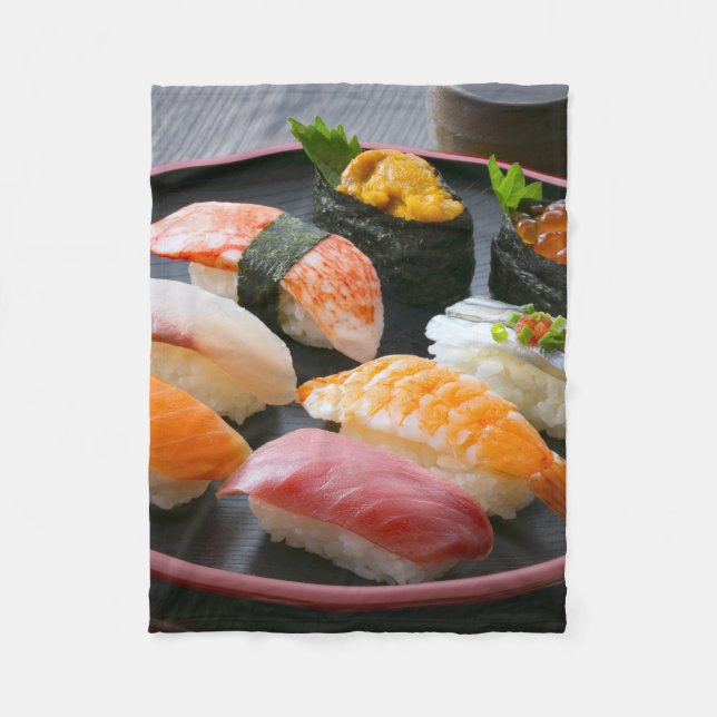 Cobertor De Velo Sushi Harmony – Artisan Nigiri Fleece Blanket (Frente)