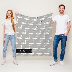 Cobertor De Velo Swans e ondas Personalizado