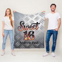 Sweet 16 In Fire Flames and Silver Plate Gift
