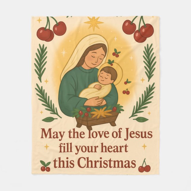 Cobertor De Velo Sweet Cherry Christmas – Divine Love Collection (Frente)