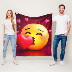 Cobertor De Velo Sweet Kiss Heart Emoji
