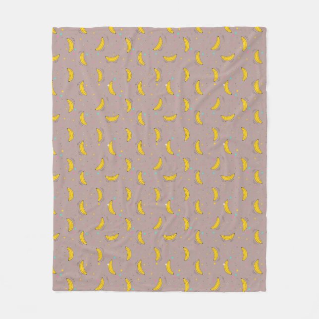 Cobertor De Velo Sweet & Playful Banana Dream Pattern (Frente)