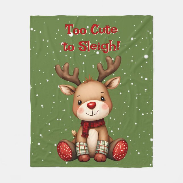 Cobertor De Velo Sweet Reindeer Pair in Holiday Snowfall (Frente)