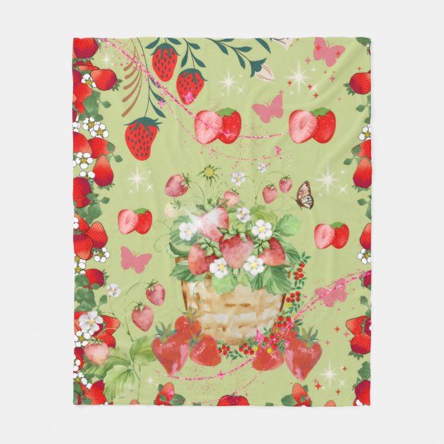 Cobertor De Velo Sweet Strawberry Dreams Blanket (Frente)