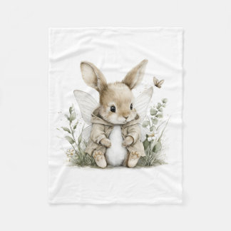 Cobertor De Velo Sweet watercolour fairy bunny illustration