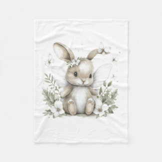 Cobertor De Velo Sweet watercolour fairy bunny illustration