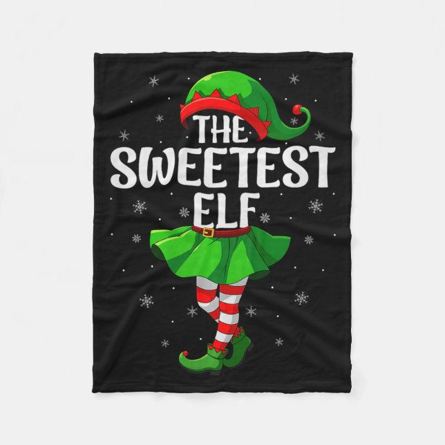 Cobertor De Velo Sweetest Elf Christmas Girls Women Elf Squad Xmas  (Frente)