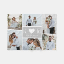 Swetheart Inicials Editable Collage Blanket