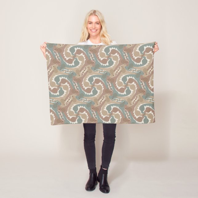 Cobertor De Velo Swirling Hares Tesselation Brown Blanket 6 (In Situ)