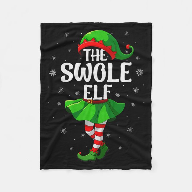 Cobertor De Velo Swole Elf Christmas Girls Women Elf Squad Xmas Fam (Frente)