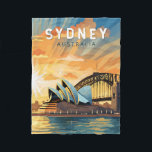 Cobertor De Velo Sydney Austrália Viagem Art Vintage<br><div class="desc">Sydney retro vetor viagem design. Sydney,  capital de Nova Gales do Sul e uma das maiores cidades da Austrália,  é mais conhecida pela sua Harbourfront Sydney Opera House,  com um design distinto tipo vela.</div>
