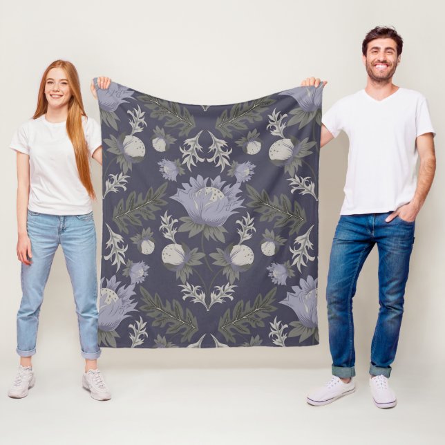 Cobertor De Velo Symmetrical dark purple floral pattern (In Situ)