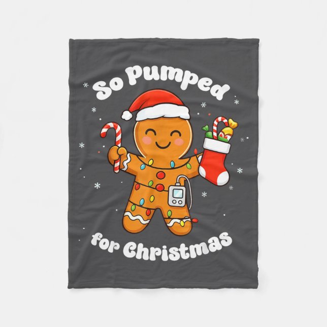 Cobertor De Velo T1D Pumped So Gingerbread Diabetic (Frente)
