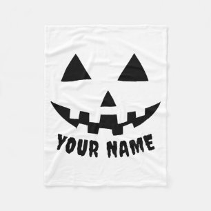 Cobertor De Velo T Pumpkin Halloween Nome Personalizado Preto Branc