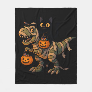 Cobertor De Velo T-Rex da múmia do gato preto - Dino do Dia das Bru